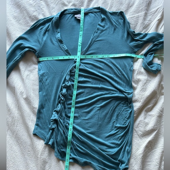 Teal long sleeve tshirt with rouched detailing - Picture 7 of 7